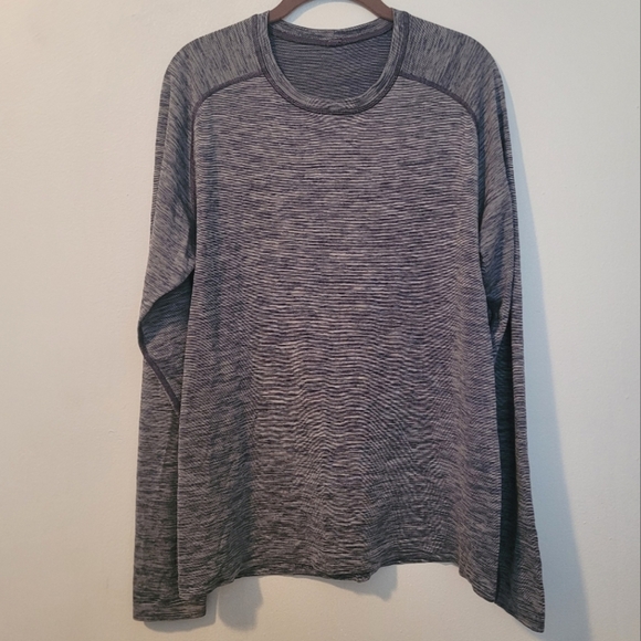 Lululemon Metal Vent Tech Heather Gray Long Sleeve Athletic Tee Men's L Gorpcore - Picture 1 of 11